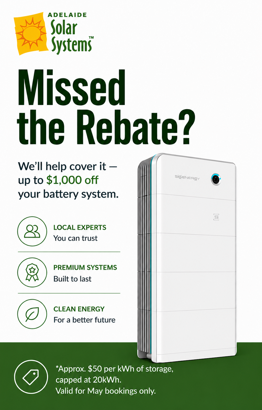 Adelaide Solar Systems - Missed The Rebate - Hero Slide - Portrait