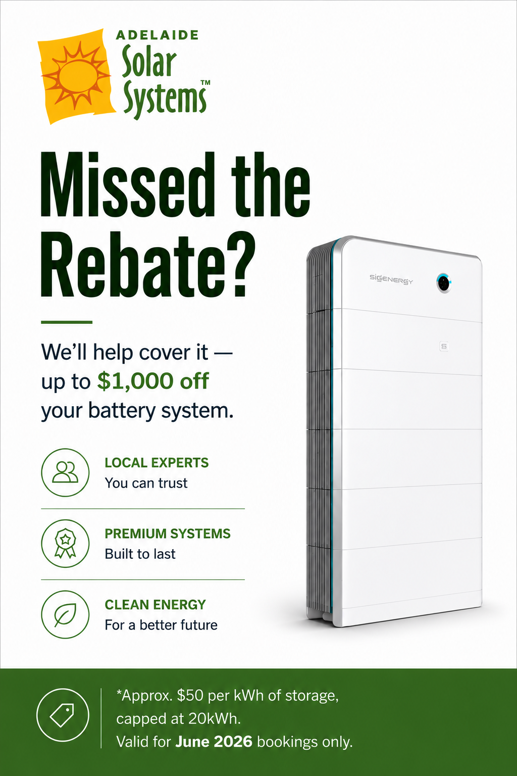Adelaide Solar Systems - Missed The Rebate - June 2026 - Portrait